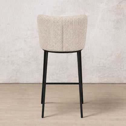 Back view of Carl Fabric Bar Chair in beige. | Bar chairs, bar stools for sale, barstool, dining chair, bar stools and chairs, bar chairs for kitchen