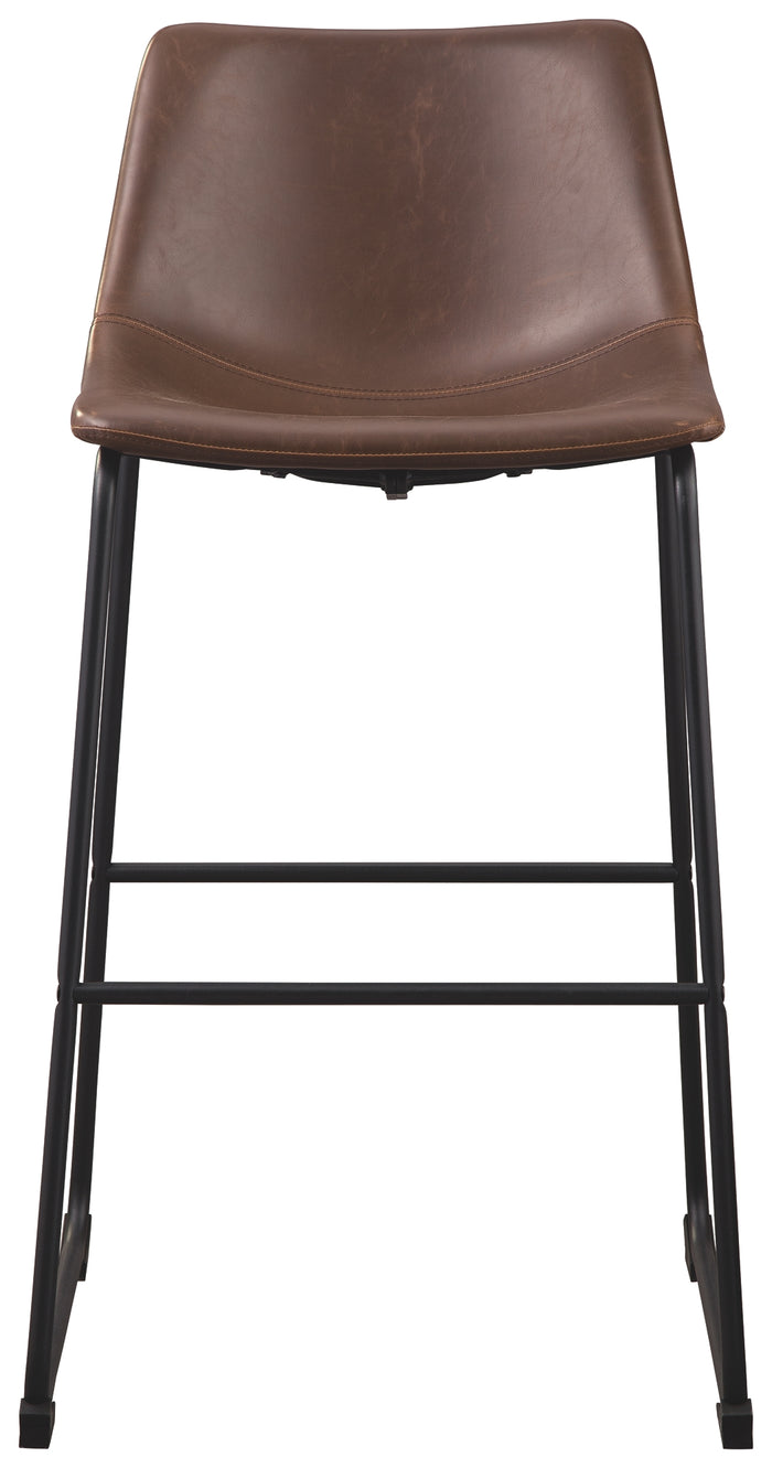 Ashley Furniture - Centiar 30" Barstool - Dark Brown Metal|Leather Match - Stools - Additional View 3