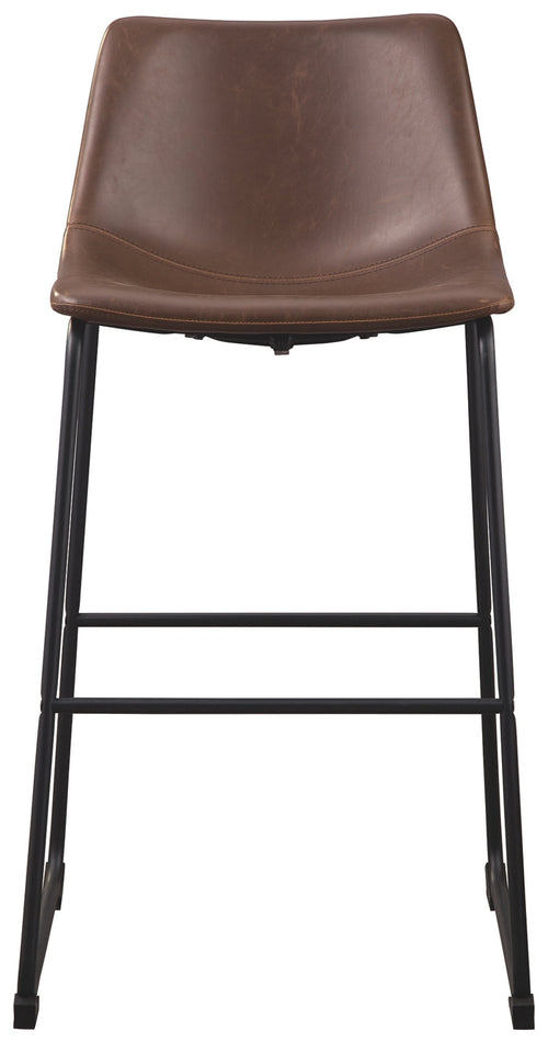 Ashley Furniture - Centiar 30" Barstool - Dark Brown Metal|Leather Match - Stools - Additional View 3