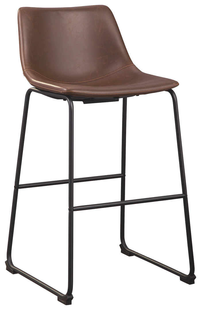 Ashley Furniture - Centiar 30" Barstool - Dark Brown Metal|Leather Match - Stools - Additional View 2