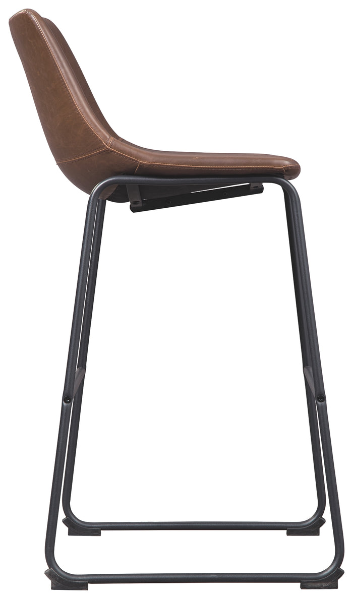 Ashley Furniture - Centiar 30" Barstool - Dark Brown Metal|Leather Match - Stools - Additional View 4