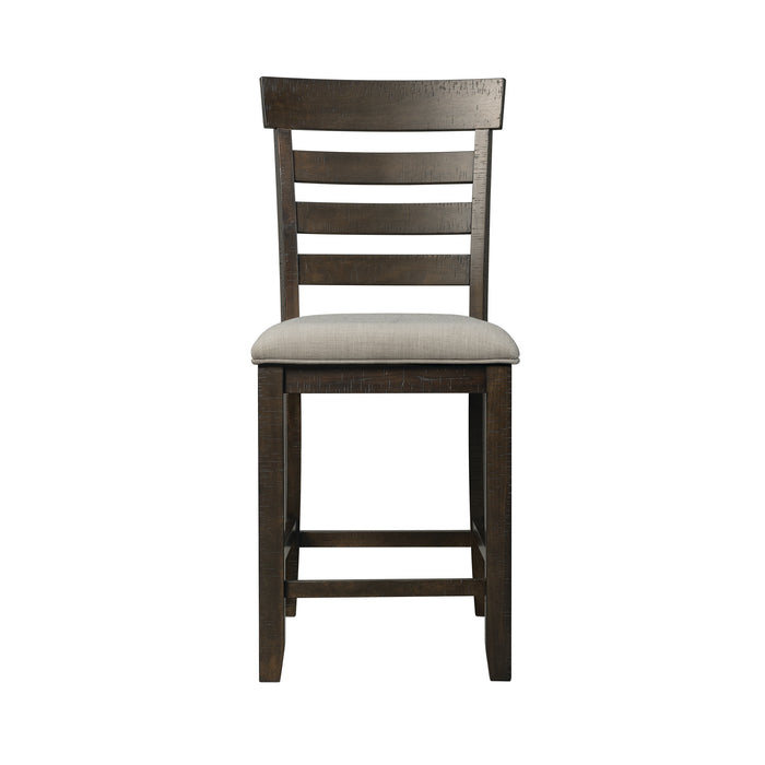 Elements International - COLORADO COUNTER SIDE CHAIR - Dark Brown Fabric - Chairs - Additional View 2