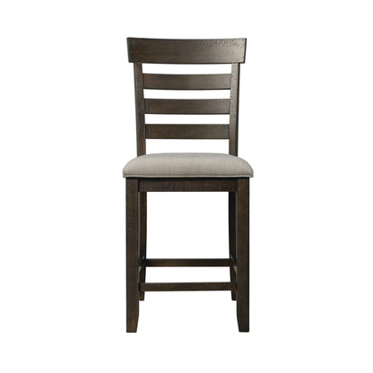 Elements International - COLORADO COUNTER SIDE CHAIR - Dark Brown Fabric - Chairs - Additional View 2