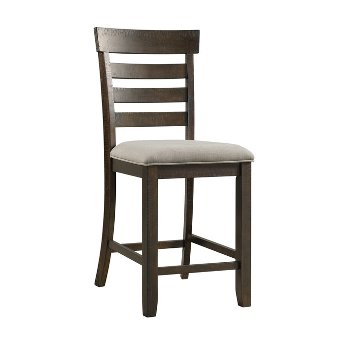 Elements International - COLORADO COUNTER SIDE CHAIR - Dark Brown Fabric - Chairs - Additional View 1