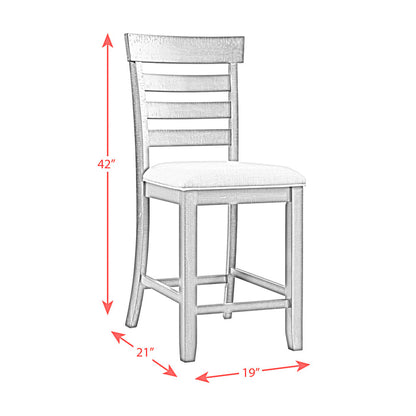 Elements International - COLORADO COUNTER SIDE CHAIR - Dark Brown Fabric - Chairs - Additional View 15