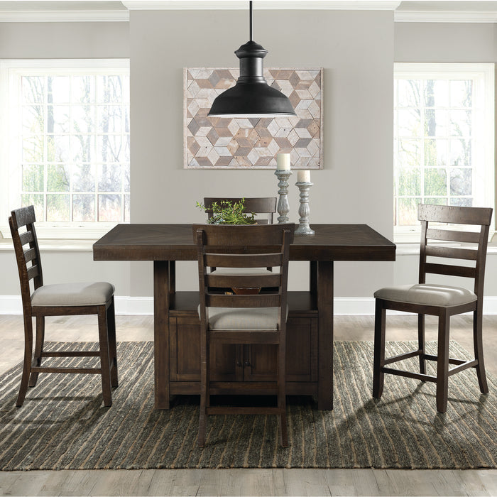 Elements International - COLORADO COUNTER SIDE CHAIR - Dark Brown Fabric - Chairs - Additional View 9