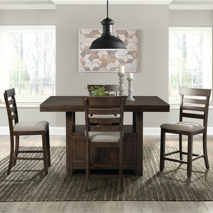 Elements International - COLORADO COUNTER SIDE CHAIR - Dark Brown Fabric - Chairs - Additional View 9