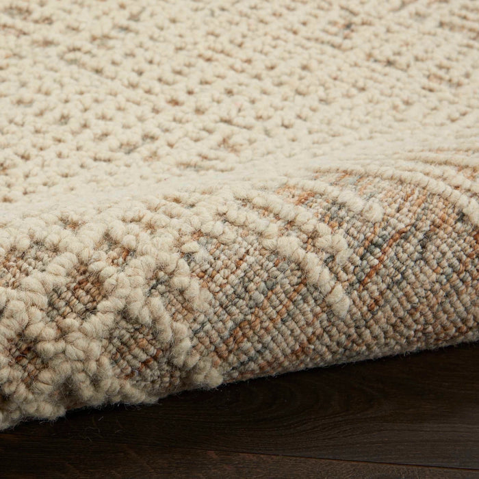 Textured area rug with plush looped pile and cream tones, 2'3" x 7'6"