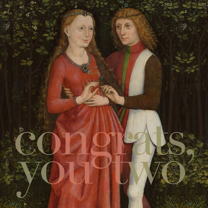 "Congrats, you two" Bridal Couple Wedding Card