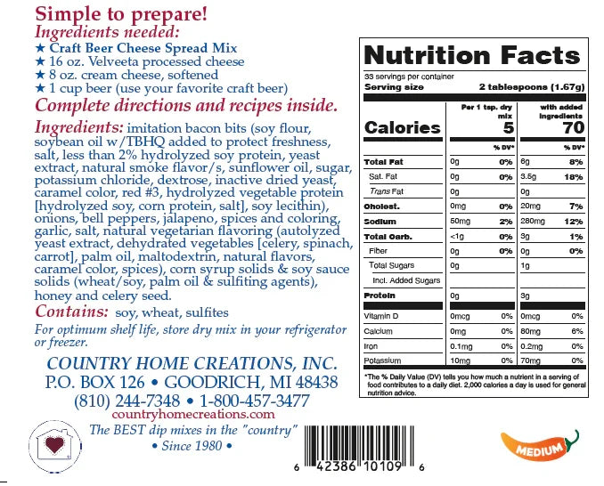 Craft Beer Cheese Spread Mix