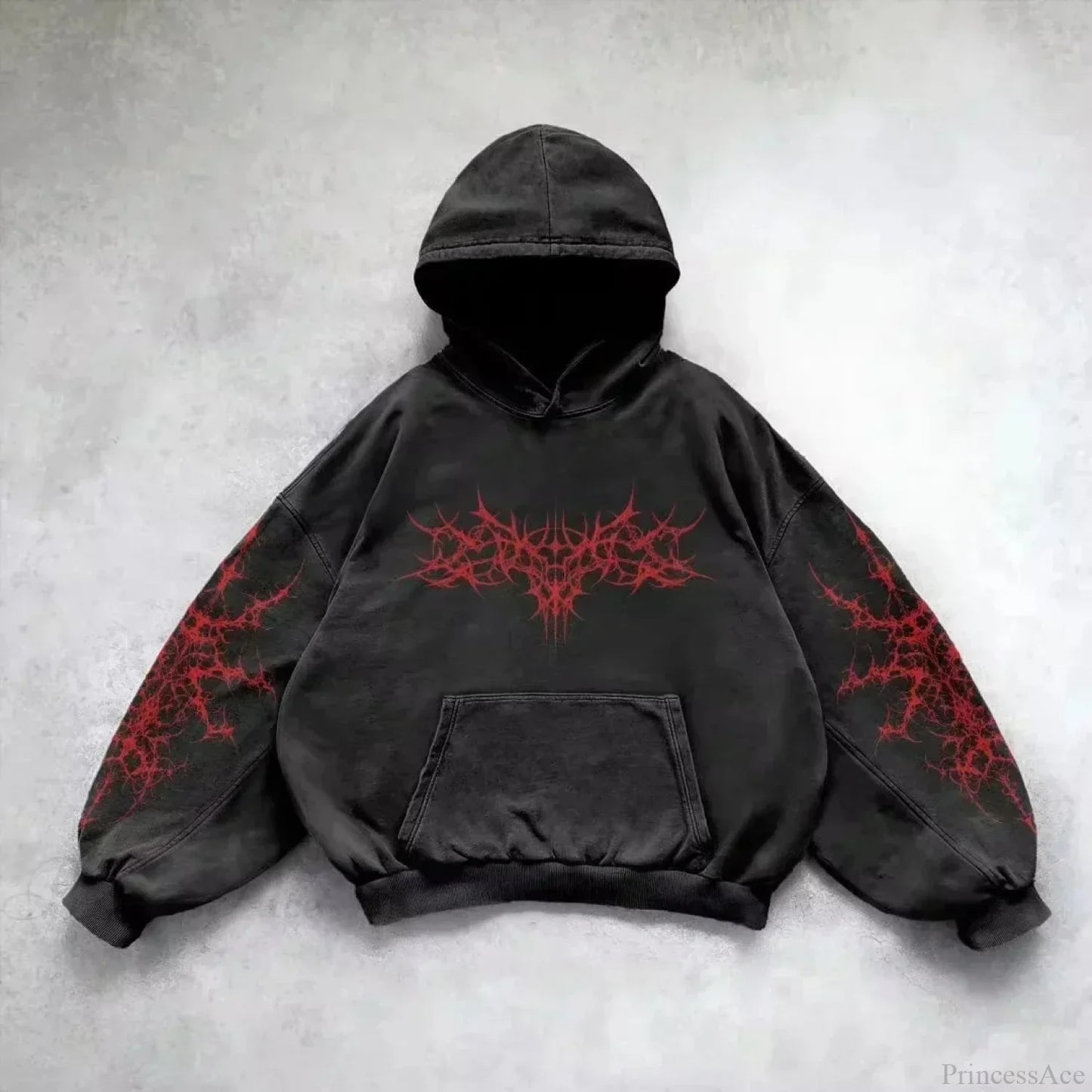 Dark Crimson Oversize Zipper Hoodie