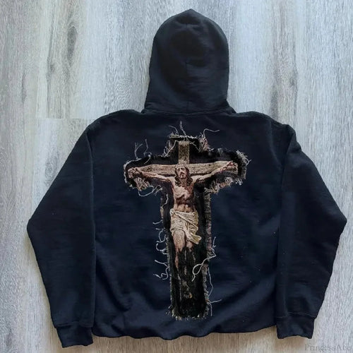 Dark Hip Hop Graphic Print Hoodie