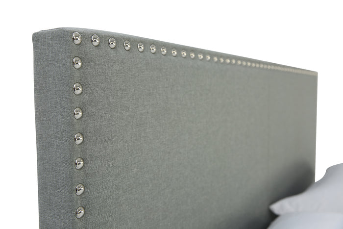 Erin Grey Full Bed With Nailhead Accents - Additional View 2