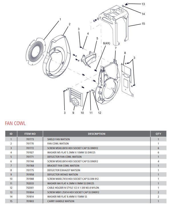 Fan Cowl - Watson - 701770 -  Genuine WATERAX Parts
