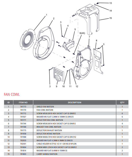 Fan Cowl - Watson - 701770 -  Genuine WATERAX Parts
