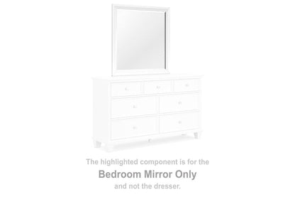 White rectangular bedroom mirror with simple frame