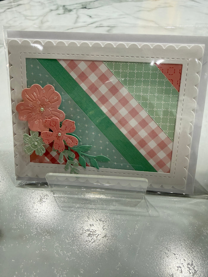 pink and green flowers