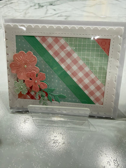 pink and green flowers