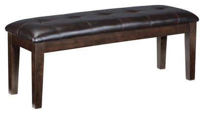 Ashley Furniture - HADDIGAN DINING ROOM BENCH - Dark Brown Leather Match|Wood - Benches
