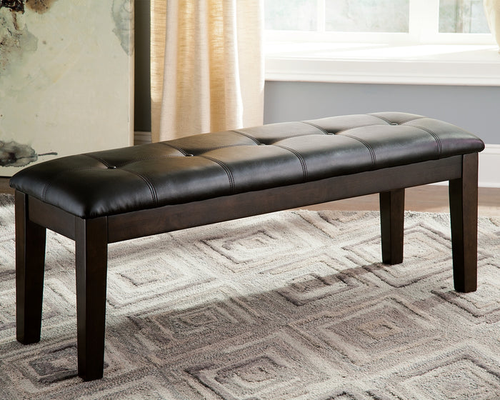 Ashley Furniture - HADDIGAN DINING ROOM BENCH - Dark Brown Leather Match|Wood - Benches - Additional View 1