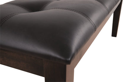 Ashley Furniture - HADDIGAN DINING ROOM BENCH - Dark Brown Leather Match|Wood - Benches - Additional View 7