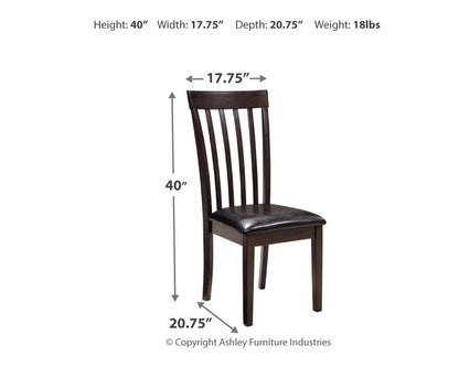 Ashley Furniture - HAMMIS UPHOLSTERED SIDE CHAIR - Dark Brown Leather Match|Wood - Chairs - Additional View 3