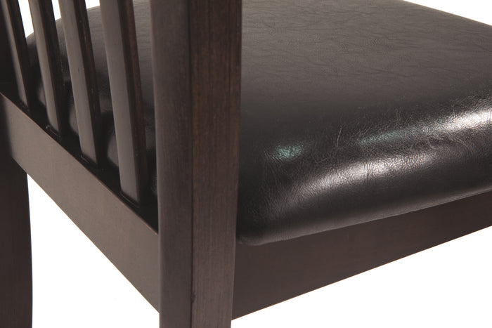 Ashley Furniture - HAMMIS UPHOLSTERED SIDE CHAIR - Dark Brown Leather Match|Wood - Chairs - Additional View 4