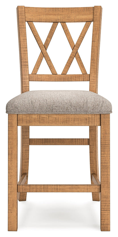 Ashley Furniture - HAVONPLANE COUNTER HEIGHT BARSTOOL - Light Brown Fabric|Wood - Stools - Additional View 5