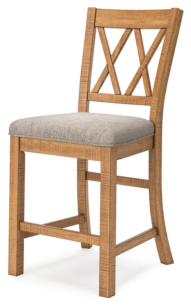 Ashley Furniture - HAVONPLANE COUNTER HEIGHT BARSTOOL - Light Brown Fabric|Wood - Stools - Additional View 2