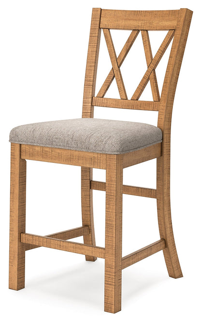 Ashley Furniture - HAVONPLANE COUNTER HEIGHT BARSTOOL - Light Brown Fabric|Wood - Stools - Additional View 2