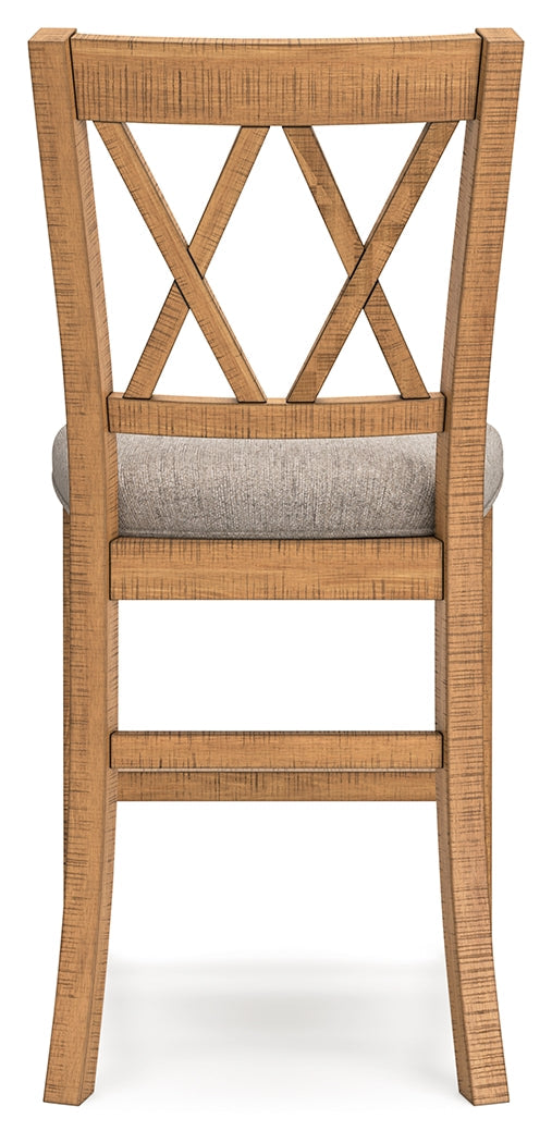 Ashley Furniture - HAVONPLANE COUNTER HEIGHT BARSTOOL - Light Brown Fabric|Wood - Stools - Additional View 4