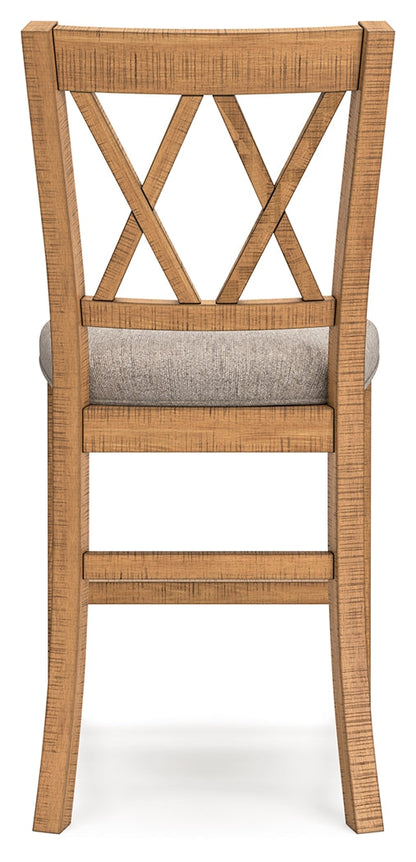 Ashley Furniture - HAVONPLANE COUNTER HEIGHT BARSTOOL - Light Brown Fabric|Wood - Stools - Additional View 4