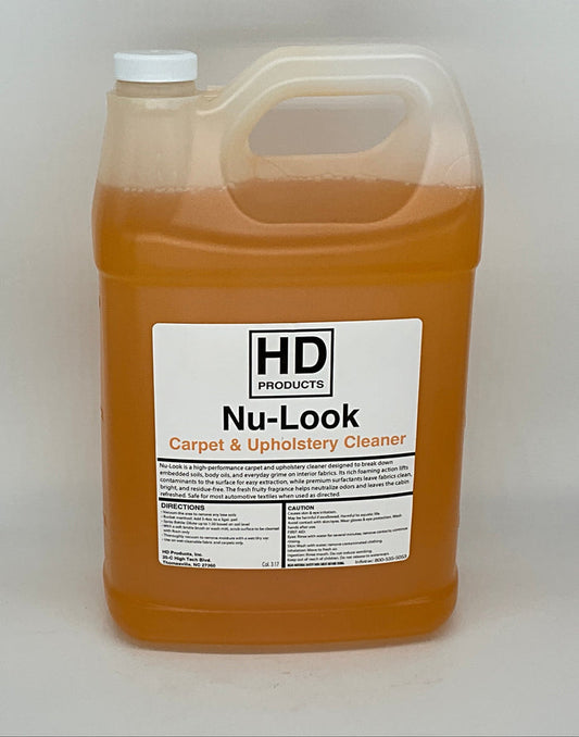 1 gallon of  Nu-Look Carpet & Upholstery Cleaner by HD Products on a white background