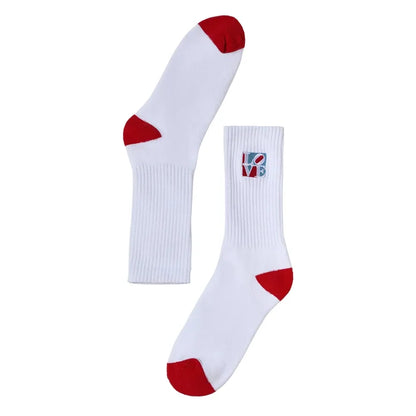 Indiana LOVE Patch Crew Socks White