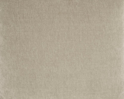 Warm gray woven pillow fabric texture close-up.
