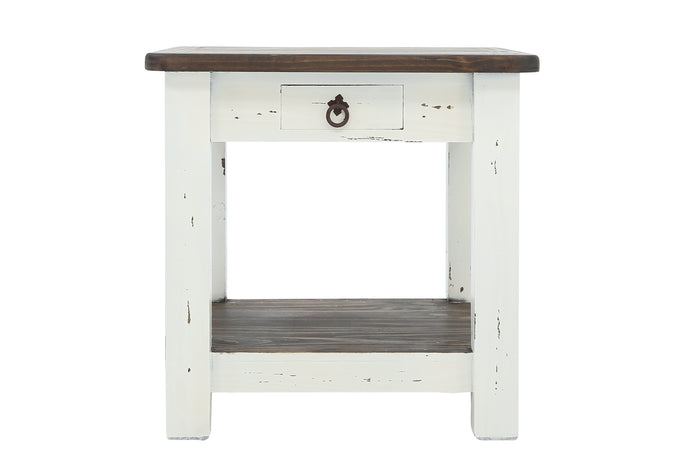 Lawman End Table - White