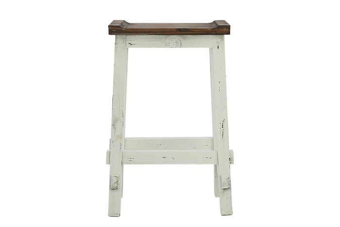 Lawman 30" Saddle Stool - White