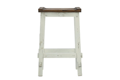 Lawman 30" Saddle Stool - White