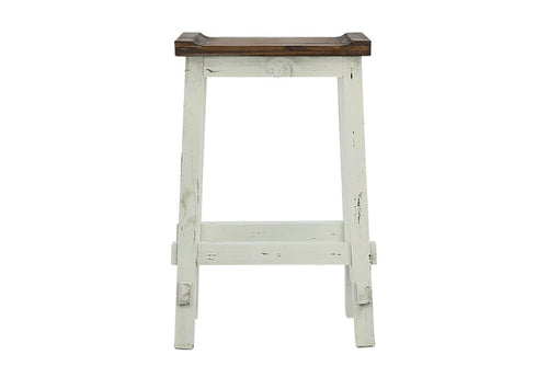 Lawman 30" Saddle Stool - White