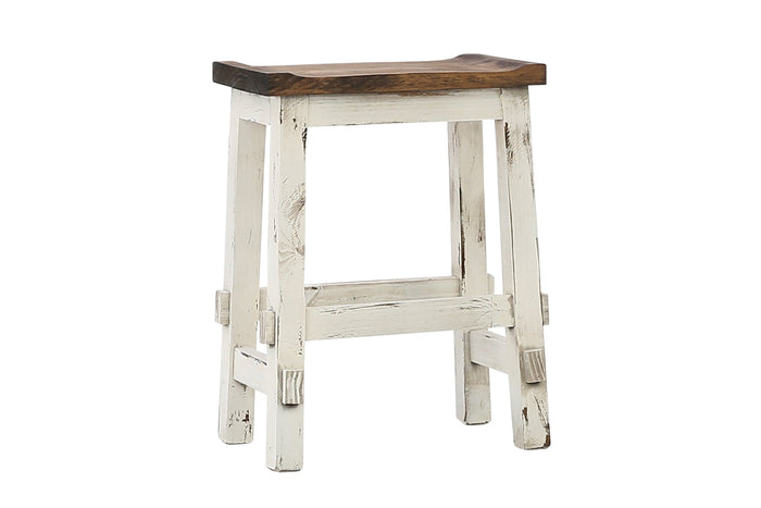 Lawman 24" Saddle Stool - White - Additional View 1