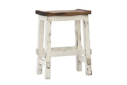 Lawman 24" Saddle Stool - White - Additional View 1
