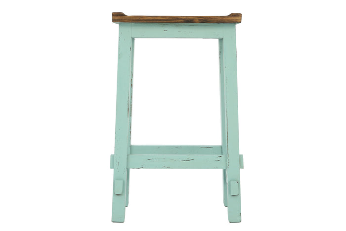 Lawman 30" Saddle Stool - Turquoise