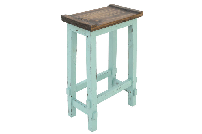 Lawman 30" Saddle Stool - Turquoise - Additional View 1