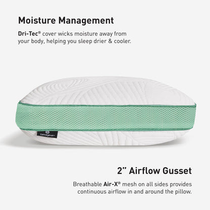 Bedgear - Level Transition 1.0 Stomach Sleeper Pillow - White|Green Fabric - Pillows - Additional View 5