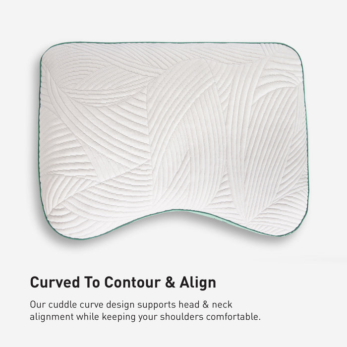 Bedgear - Level Transition 1.0 Stomach Sleeper Pillow - White|Green Fabric - Pillows - Additional View 7