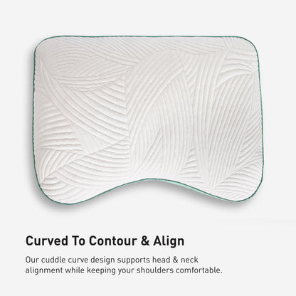 Bedgear - Level Transition 1.0 Stomach Sleeper Pillow - White|Green Fabric - Pillows - Additional View 7