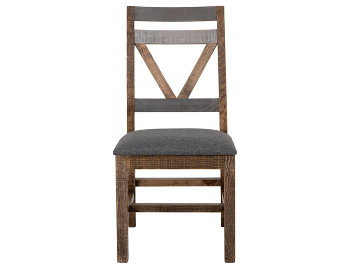 International Furniture Direct - LOFT BROWN CHAIR - Dark Brown|Dark Gray Wood|Fabric - Chairs - Additional View 1