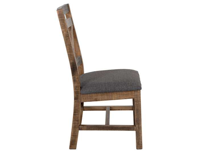 International Furniture Direct - LOFT BROWN CHAIR - Dark Brown|Dark Gray Wood|Fabric - Chairs - Additional View 2