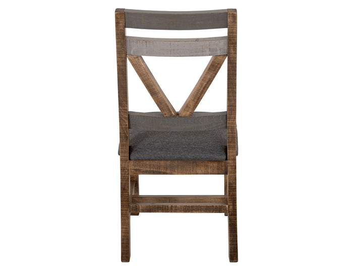 International Furniture Direct - LOFT BROWN CHAIR - Dark Brown|Dark Gray Wood|Fabric - Chairs - Additional View 3