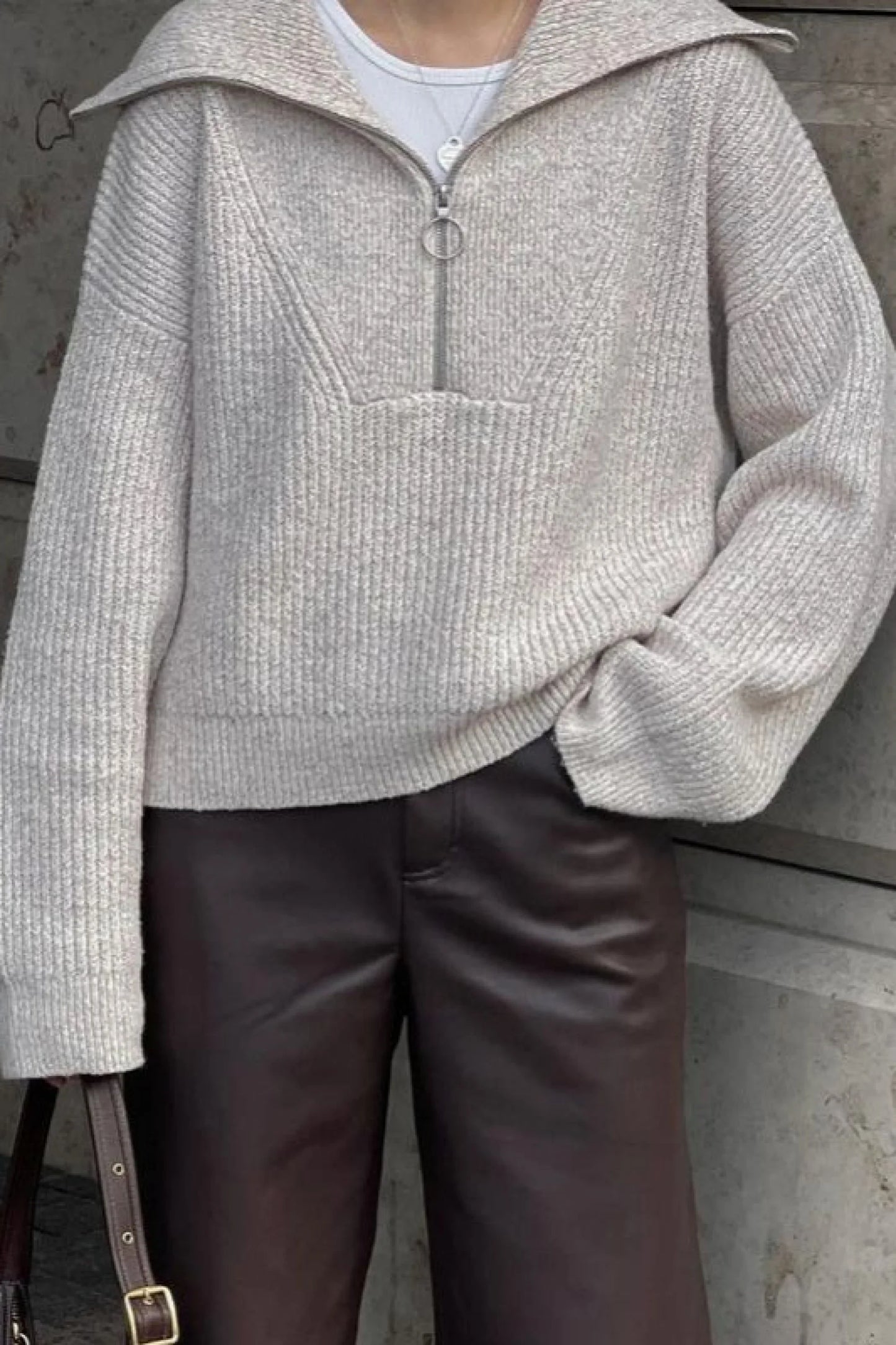 Loose Fit V-Neck Knit Sweater